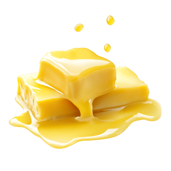 Butter melting on a bright background in a classic kitchen setting, Butter melting isolated png