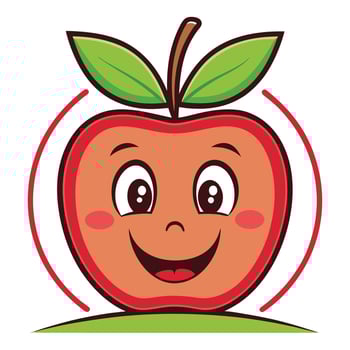 apple with happy face illustration vector