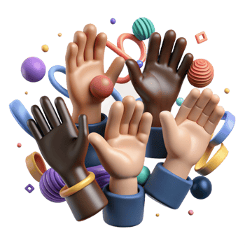 beautiful rustic Group of Diverse Hands Cutout Unity Symbol high resolution png