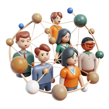 beautiful artistic Group of People Connected by Social Media Transparent original png