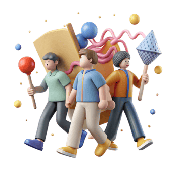 dramatic abstract Group of People Marching Icon Cutout with Transparent Background professional png