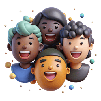 beautiful rustic Group Portrait Smiling Faces Isolated high quality png
