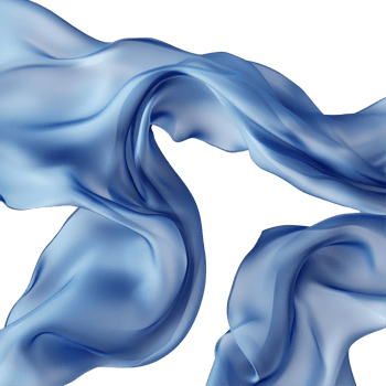 Elegant blue silk fabric flowing gracefully against a clean transparent background, Elegant Blue Silk Fabric Flowing On transparent background png