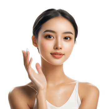Studio portrait of a beautiful young Asian woman showcasing her radiant skin with a clean aesthetic, Studio shot Beautiful young Asian woman with clean fresh png