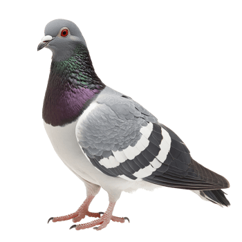 Grey pigeon standing alone against a plain transparent background showcasing its vibrant plumage details, grey pigeon isolated on transparent background png