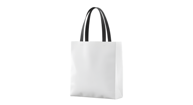 Blank Whites Tote Bag Mockup with Black Handles for Branding and Design Presentation png