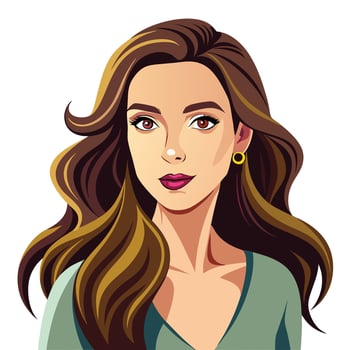a cartoon woman with long hair and big earrings vector
