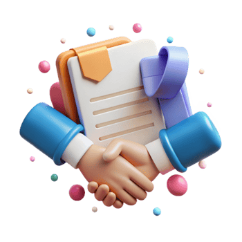 beautiful artistic Handshake Over Contract Cutout with Warm Lighting high resolution png