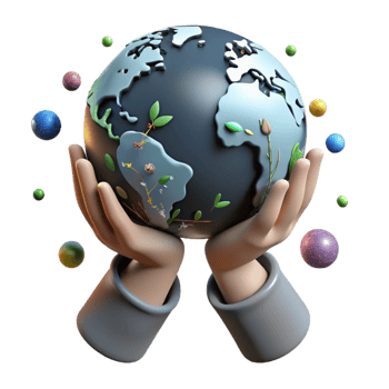 dramatic abstract Hands Holding Globe Environmental Protection Transparent Background high quality png