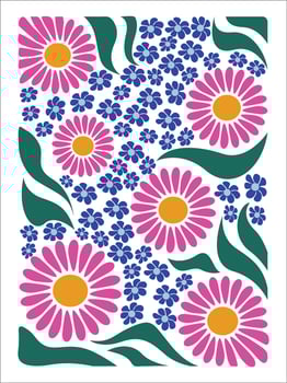 Expressive Vintage Flower Illustration in Abstract Style vector