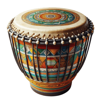 Top View African Djembe Drum Design png