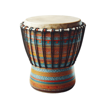 Authentic Handmade Djembe Drum with Rope Tuning png