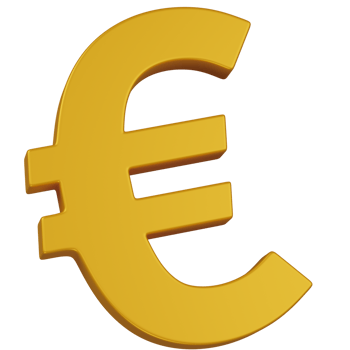 3d render golden euro currency exchange illustration png