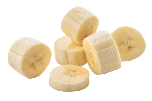 Irregularly Shaped Banana Slices Display png