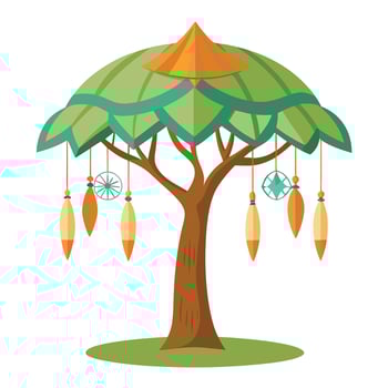 Innovative Idea Tree Dream Web Catcher Canopy Artwork Whimsy vector