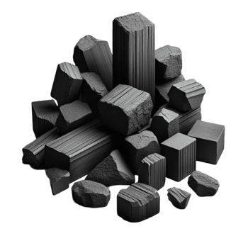 Stack of Black Crystals or Minerals png