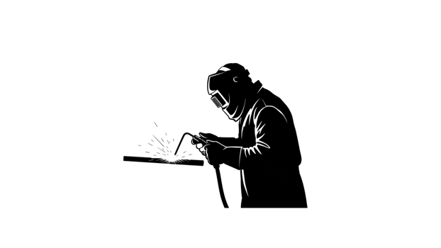 Welder clipart, Monochrome welder silhouette on clean background, great for technical illustrations or trade show graphics. png