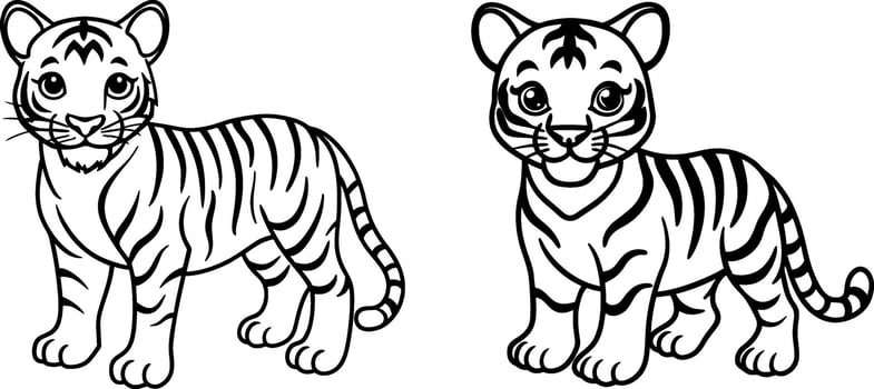 Illustration of a tiger cub vector