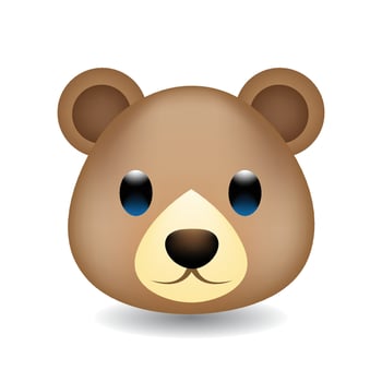 Bear emoji illustration isolated on white background vector
