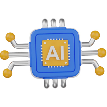 3d render ai algorithm icon png