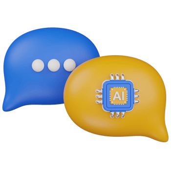 3d render AI Chat and Communication Concept illustration png
