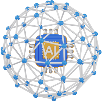 3d render AI Technology Network icon png