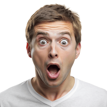 Astonished male with an open mouth and wide eyes, portraying surprise and disbelief in a dramatic portrait png