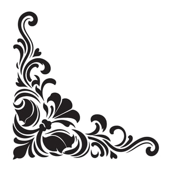Ornate Black Corner Decoration Elegant Floral Design vector