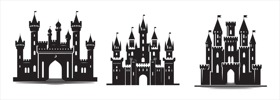Fantasy castle illustration vector