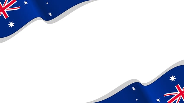 wavy australia flag frame background with copy space for text. for national day vector