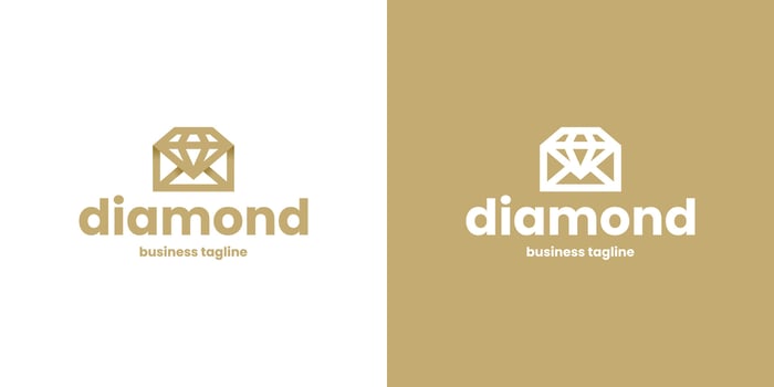 diamond mail logo design vector
