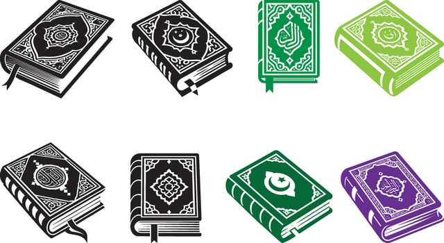 Quran book set vector