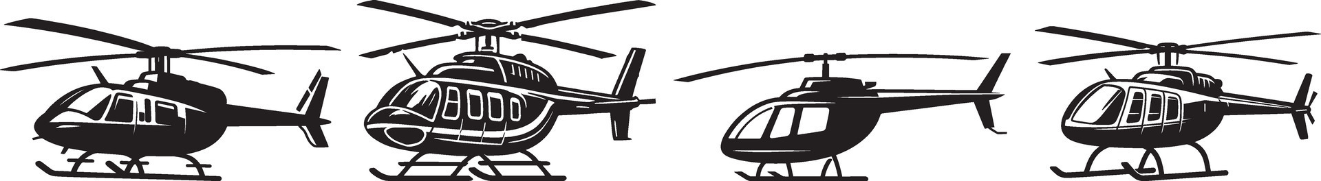 Helicopter illustration set vector