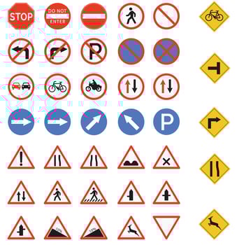 A new traffic and road mega symbols set r, traffic rules sign vector
