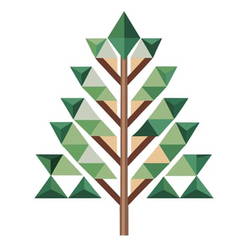 Designed Tree Flat Triangular Leaves vector