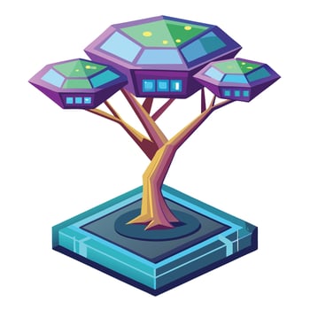 Digital Tree Metaverse and VR vector