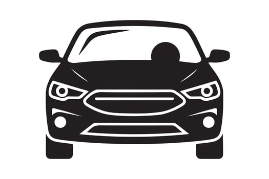 Modern Car Front View Silhouette Graphic vector