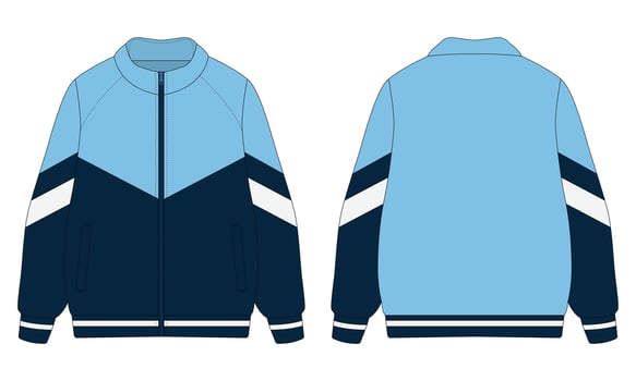 Blue sports jacket template vector