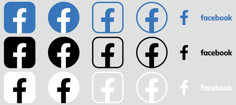 Facebook Logo Mega Bundle Icon Set, FB App, Premium Quality Social Media Design for Digital Download vector