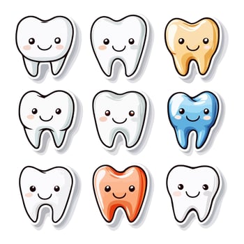 Colorful Teeth Showing Happy Emotions vector