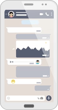 Woman Mobile Chat Conversation on Smartphone Screen vector