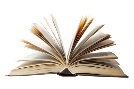 Beautiful open book with floral background representing storytelling knowledge and peaceful reading moments png
