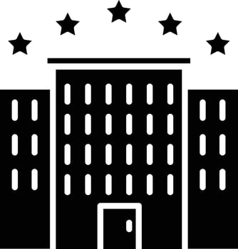 A black and white building with stars on it vector