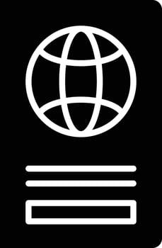A globe icon on a black background vector