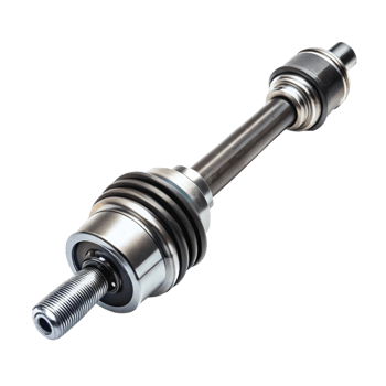 High precision steel drive shaft on Transparent Background, automotive component for efficient power transmission png