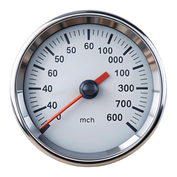 Analog car odometer gauge with clear display isolated on Transparent Background for automotive use png
