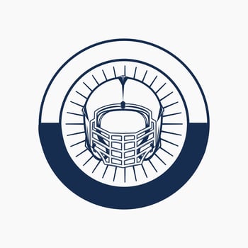 Rugby helmet vintage style logo vector