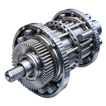 Modern automotive transmission part featuring gears and shafts for efficient power transfer and performance png