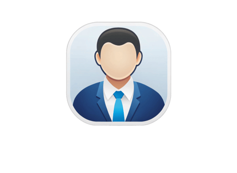 Modern avatar icon design showing a faceless man in formal attire, perfect for professional or business applications png