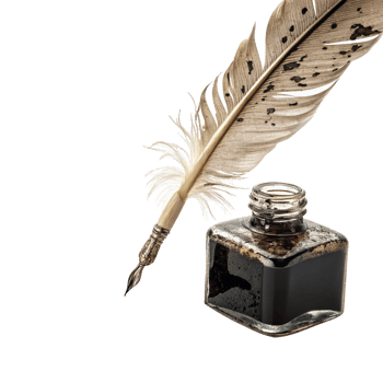 Calligraphy Quill and Ink Bottle Illustration png